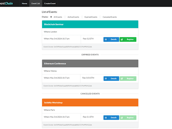 Cover image for EventChain - Event Management DApp