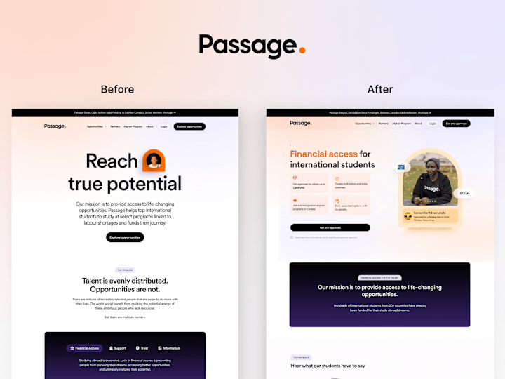 Cover image for Passage Marketing Website Redesign