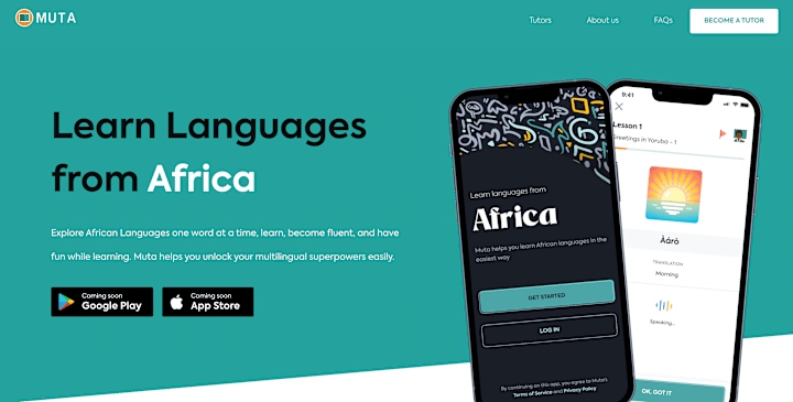 Cover image for Intuitive Website UX Copy: Muta, African Language App