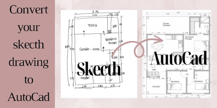 Cover image for I will convert your sketch drawing yo autocad