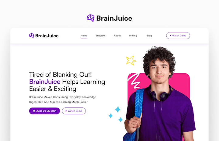 Cover image for BrainJuice Landing Page Design