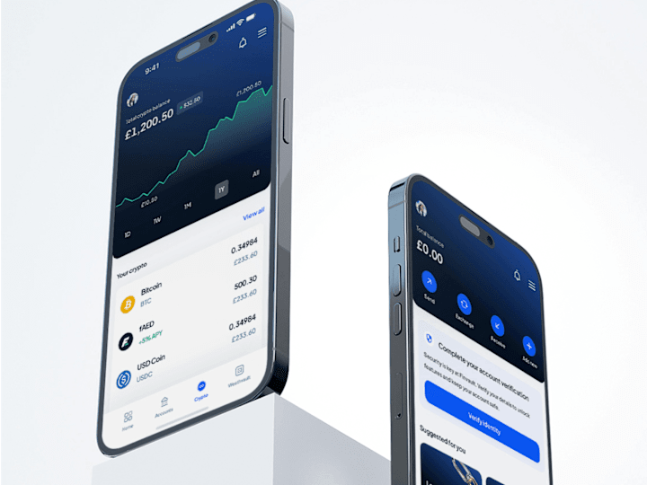 Cover image for Mobile App design for Finvault - Cryptocurrency platform 
