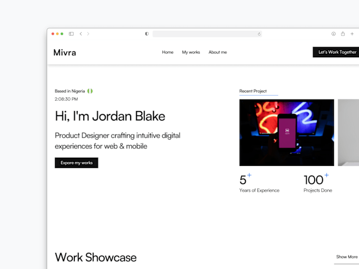 Cover image for Mivra Portfolio Template Design