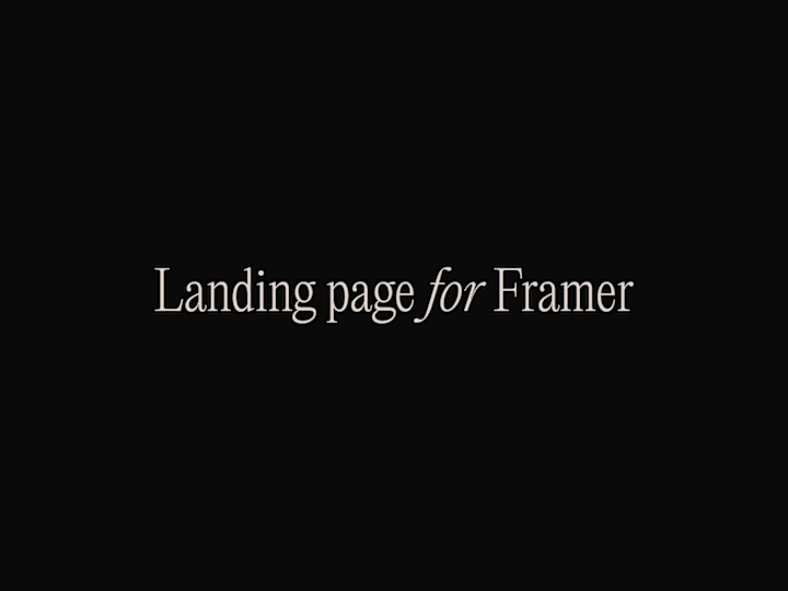 Cover image for Landing Page in Framer