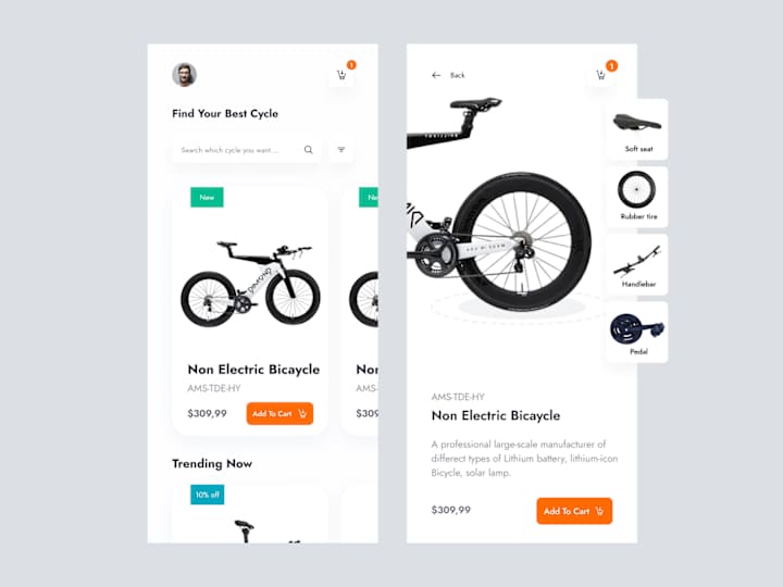 Cover image for Cycle  e-commerce mobile app