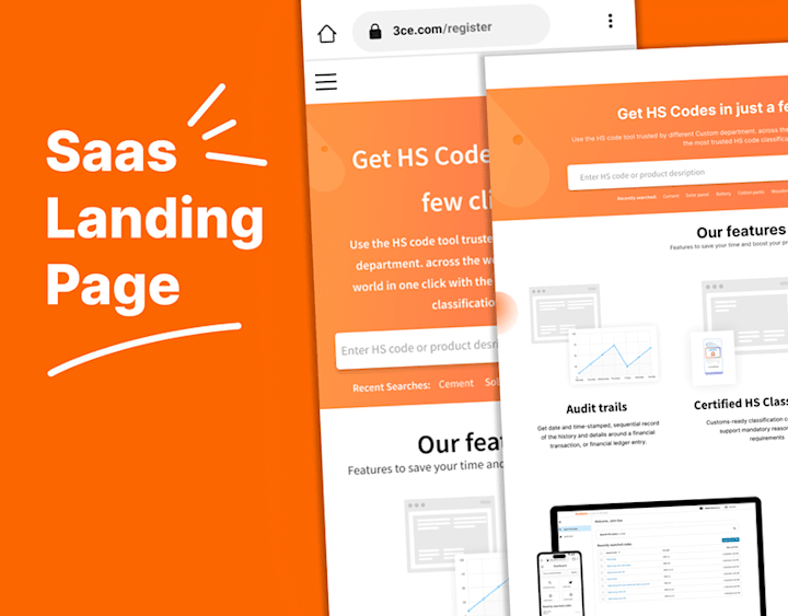 Cover image for Landing page design for a streamlined SAAS tool- HS Code Finder