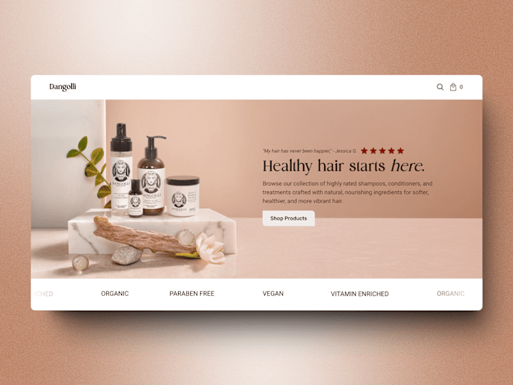 Cover image for Haircare Website Design & Branding — Framer E-commerce x Shopify