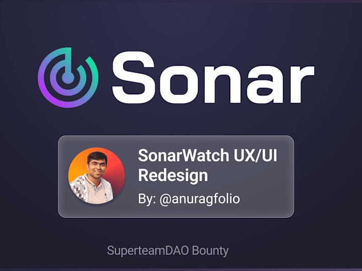 Cover image for Sonar.Watch UI/UX Redesign