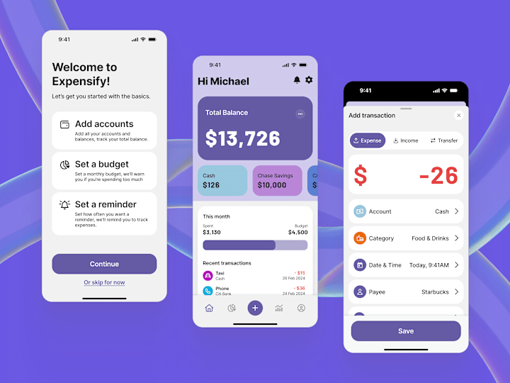 Cover image for UI Design for Expensify - an expense tracker