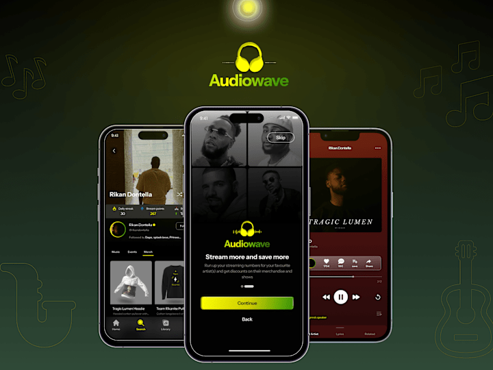 Cover image for Audiowave | Music app :: Behance