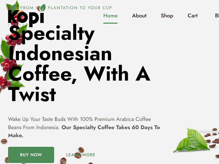 Cover image for Kopi Coffee - Best Indonesian Coffee Beans, Premium Kopi Gayo C…