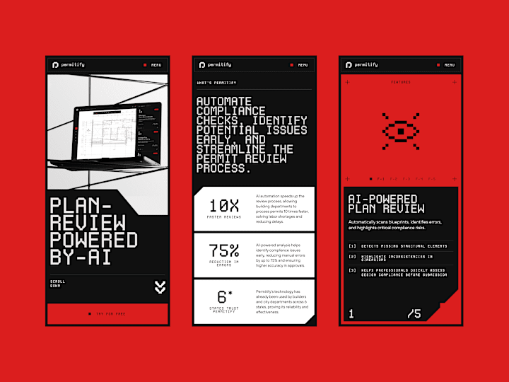 Cover image for AI interface mobile design screens ✦ Permitify