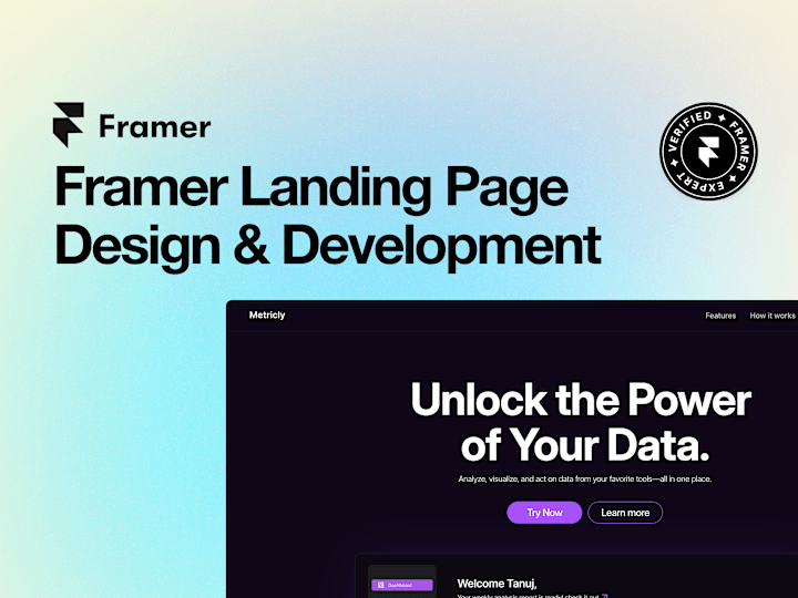 Cover image for Framer Landing Page Design & Development