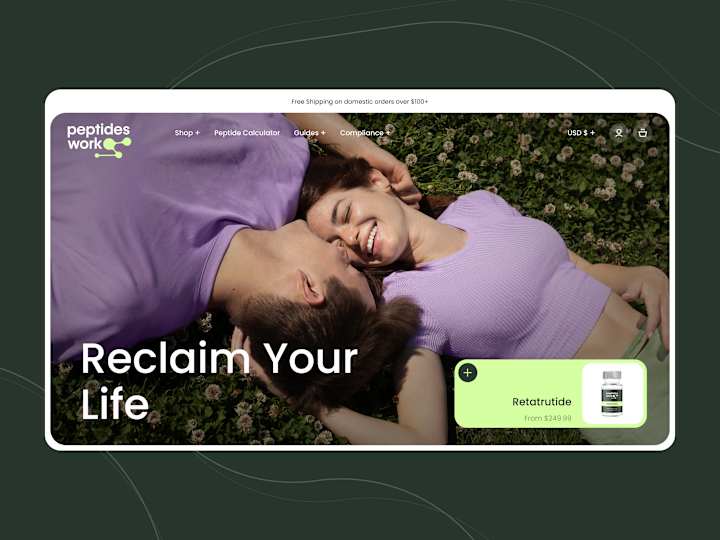 Cover image for Peptides Work — Website Design