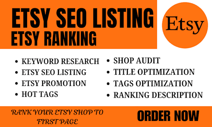Cover image for I will esty product listing etsy SEO to rank listings on first …