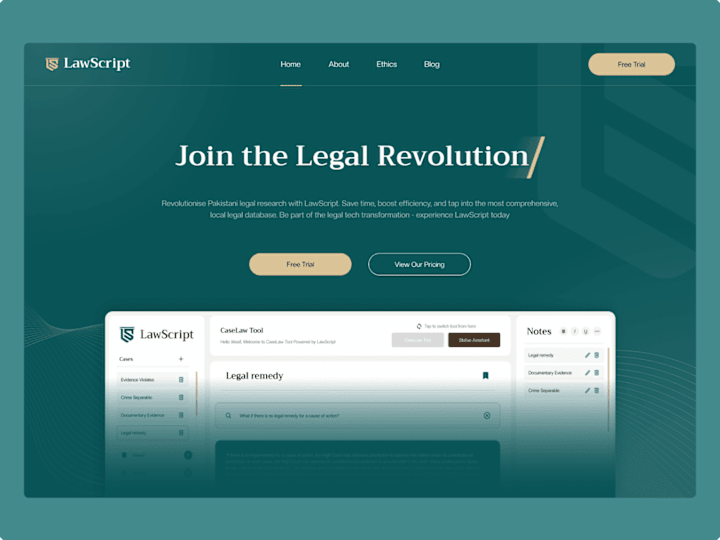 Cover image for Lawscript -  Framer Design & Development