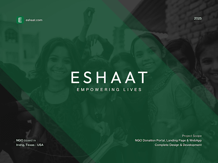 Cover image for ESHAAT - Donation Portal WebApp Design & Development