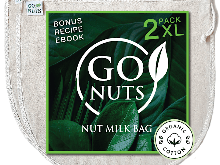 Cover image for Nut Milk Bag by Go Nuts – 2 Pack | 100% Organic Cotton Cheesecl…