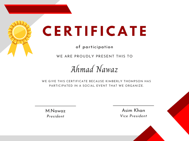 Cover image for i will create amazing Certificate
