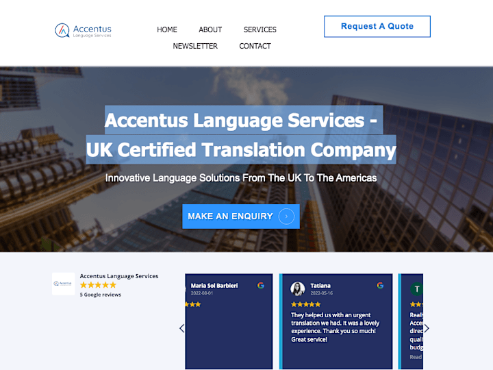Cover image for Accentus Language Services - Site Design, SEO/Digital Marketing