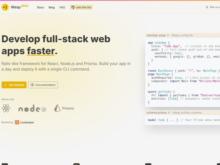 Cover image for Develop full-stack app with wasp nodejs react and prisma