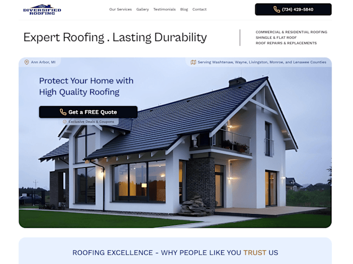 Cover image for Minimalist Roofing Website