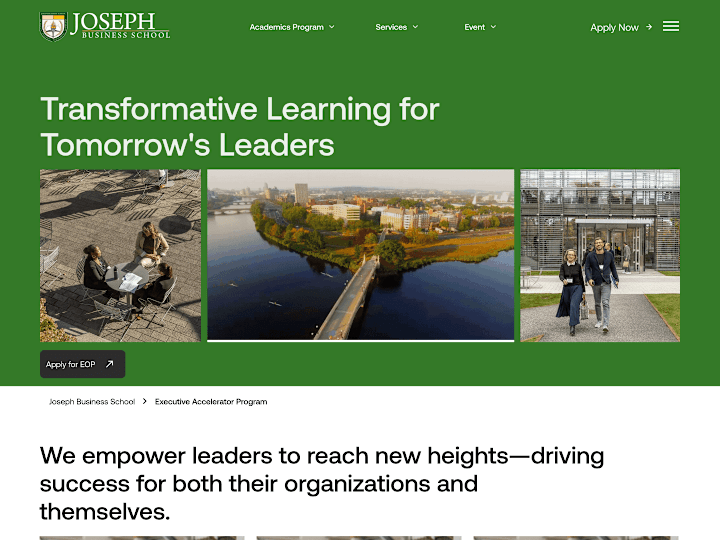 Cover image for Joseph Business School Web Design