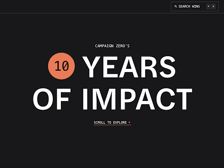 Cover image for Campaign Zero's 10 Years of Impact