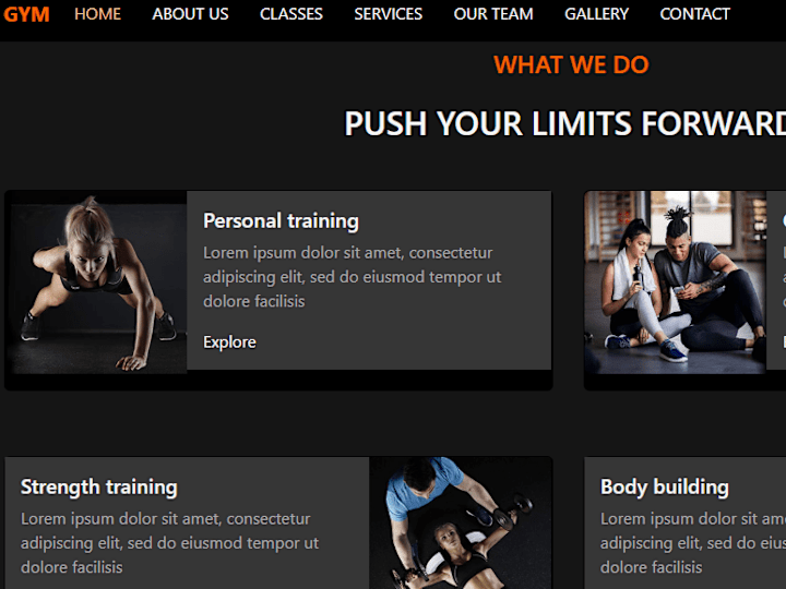 Cover image for Gym Website