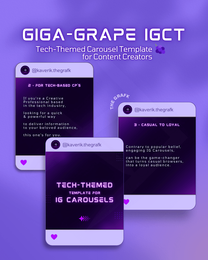 Cover image for Time-Saving IG Carousel Design :: "Giga-Grape" :: GRFKX (2023)