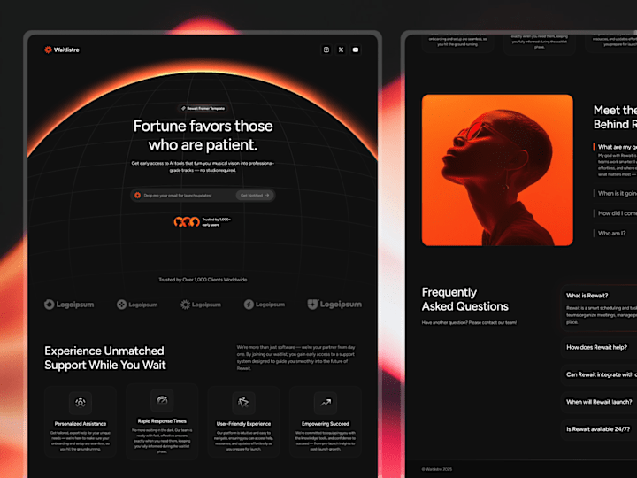Cover image for Waitlist Website Template Design
