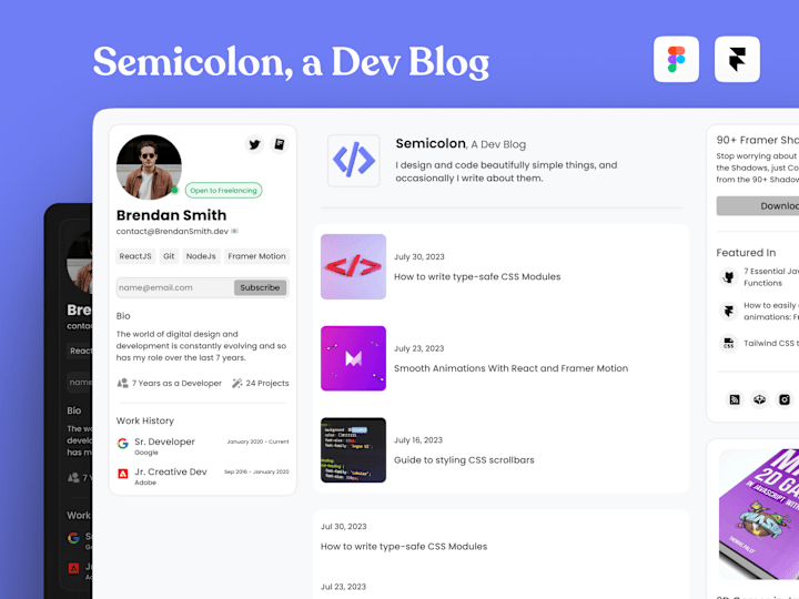 Cover image for Semicolon - Developer Minimal Blog and Portfolio.