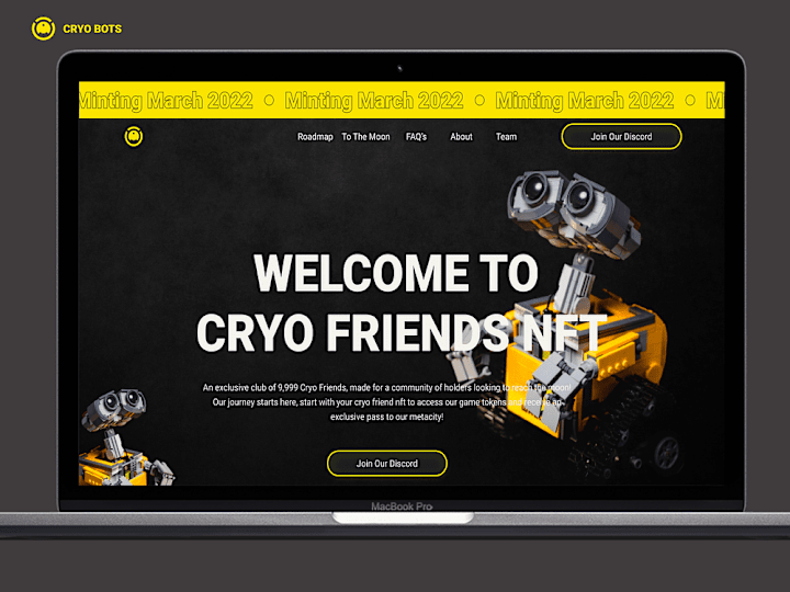 Cover image for Cryo Bot Friends NFT Website Design