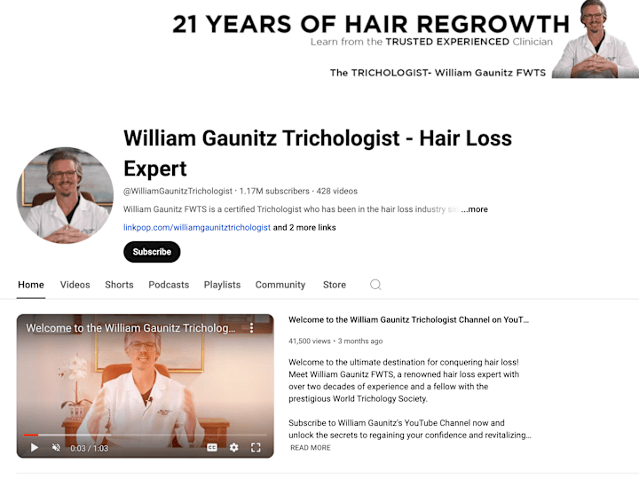 Cover image for William Gaunitz (1.2M) Editing & Retention Optimization