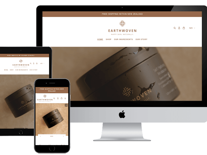 Cover image for Earthwoven Cosmetics, E-commerce store