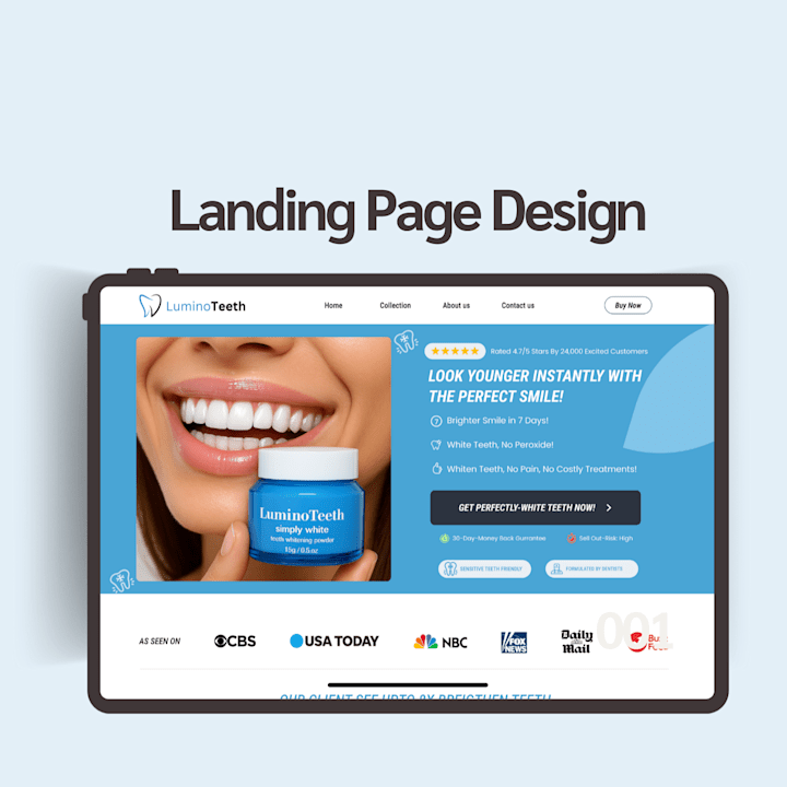 Cover image for CROFocused Teeth Whitening Powder Shopify landing page