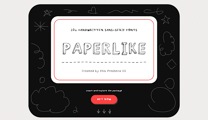 Cover image for PAPERLIKE - 20+ Handwritten Sans-Serif Fonts