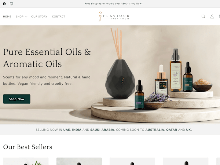 Cover image for Flaviour - Essential oils brand from India