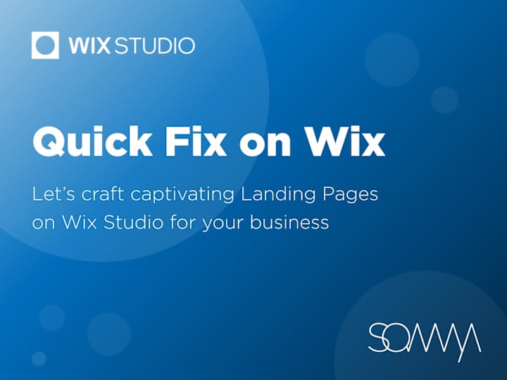 Cover image for Quick Fix on Wix ⚡ Captivating Landing Page on Wix Studio