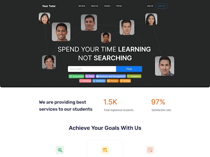 Cover image for YourTutor SAAS landing page design