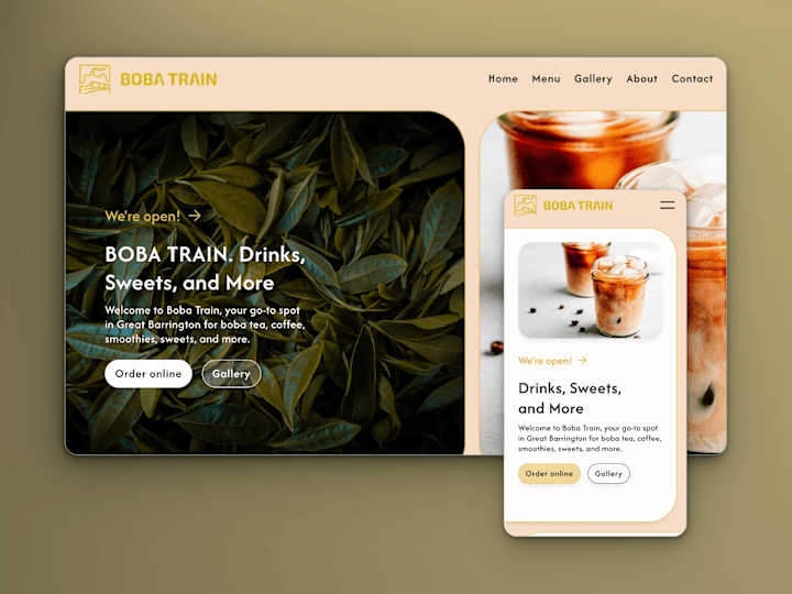 Cover image for Boba Train | Custom Website Design