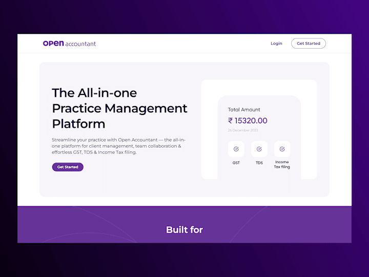 Cover image for Open Accountant Landing Page Design & Development