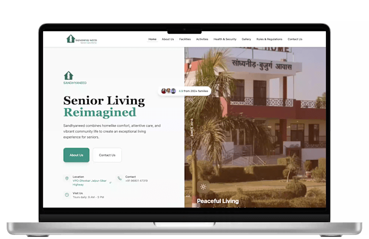Cover image for Sandhya Need – Senior Care & NGO Website