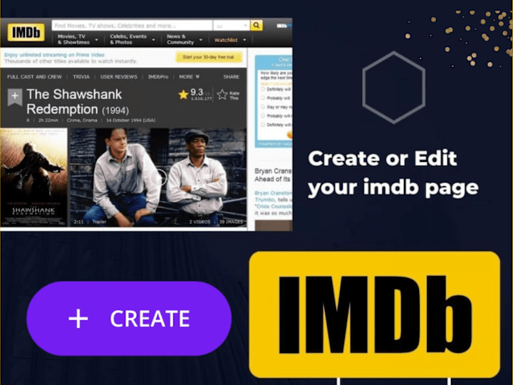 Cover image for You will get a fantastic iMDB page for you or your Movies