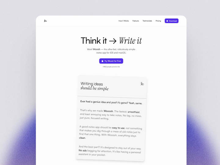 Cover image for Woosh App Website Redesign