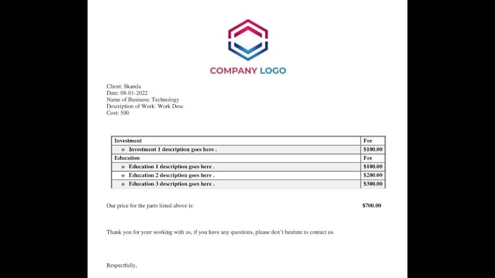 Cover image for  Excel VBA Automated Invoice Generator