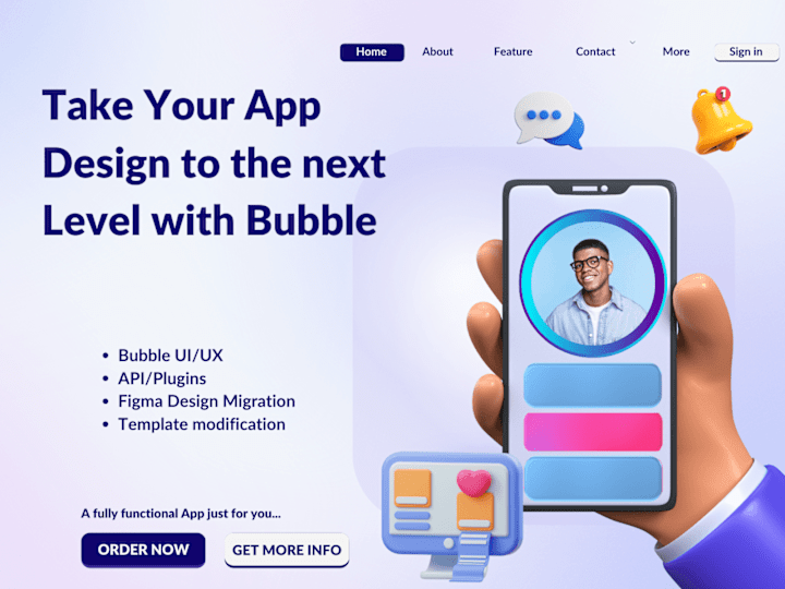 Cover image for I will build bubble webapp bubble io mvp bubble saas 