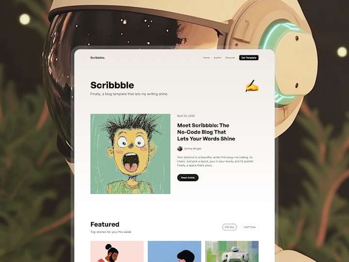 Cover image for SCRIBBBLE ⇢ No-Code Blog Design and Development