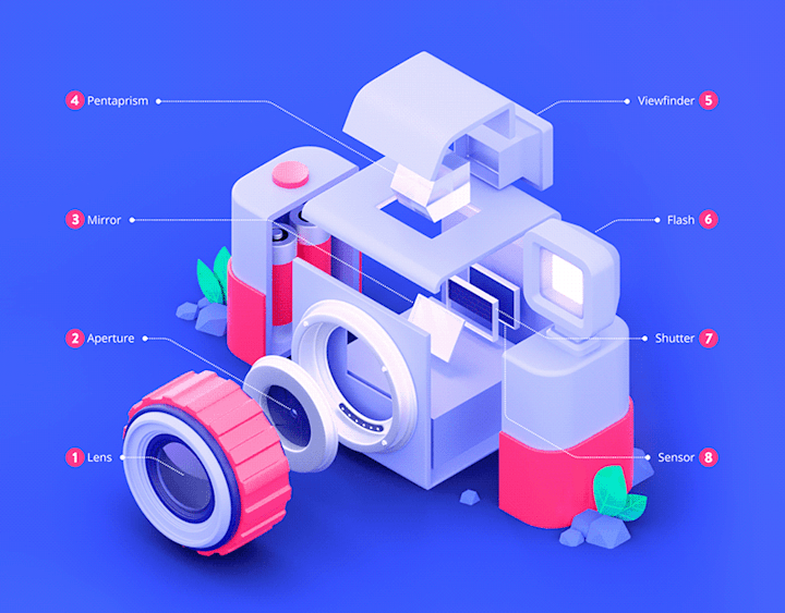 Cover image for Looking Behind a Camera | Infographic :: Behance