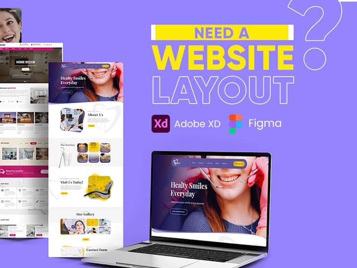 Cover image for I will create clean web page layouts with clickable prototypes